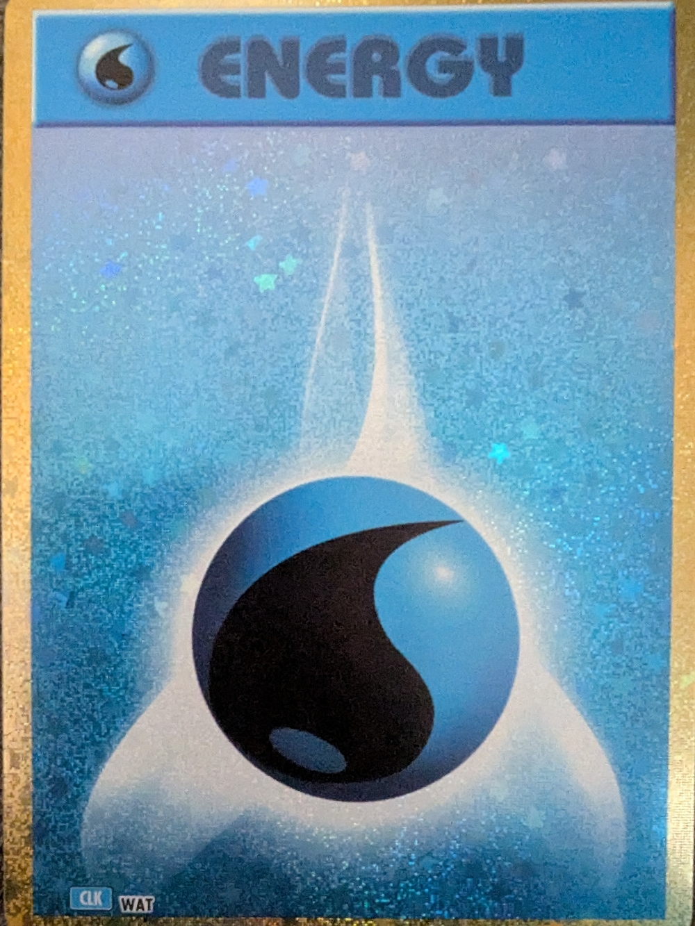 Pokemon Water Energy Holographic Blue Card